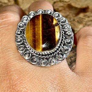 Golden Brown Tigereye Ring Size 7